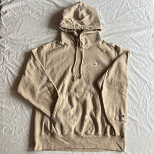 Champion Tan Logo Heavyweight Pullover Hoodie - Men's Medium
